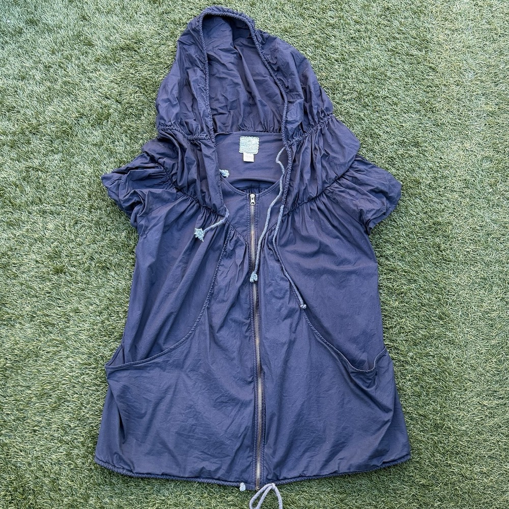 Ryu Anthropologie Hooded Zip Jacket Womens L Boho Langenlook Cinch Waist Puffer